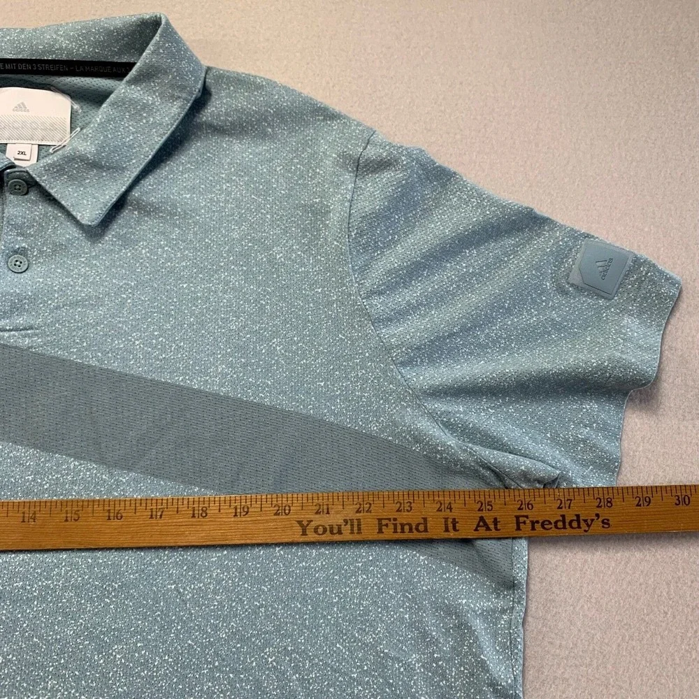 adidas ADICROSS Golf Polo Shirt Mens 2XL‎ Teal Blue Tech Performance Stretch